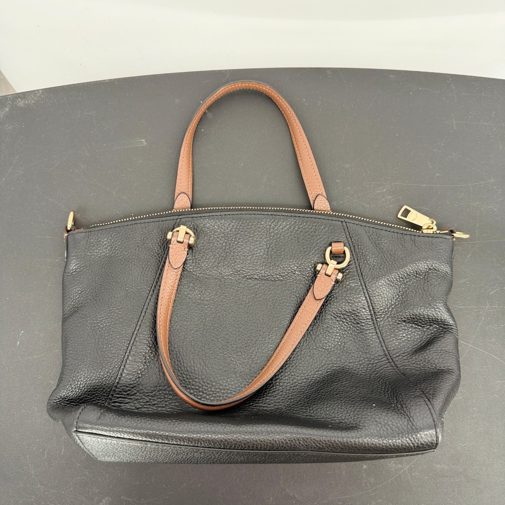 Coach Prairie Satchel Black Pebbled Leather Handbag Gold Hardware F58857 - Picture 5 of 10